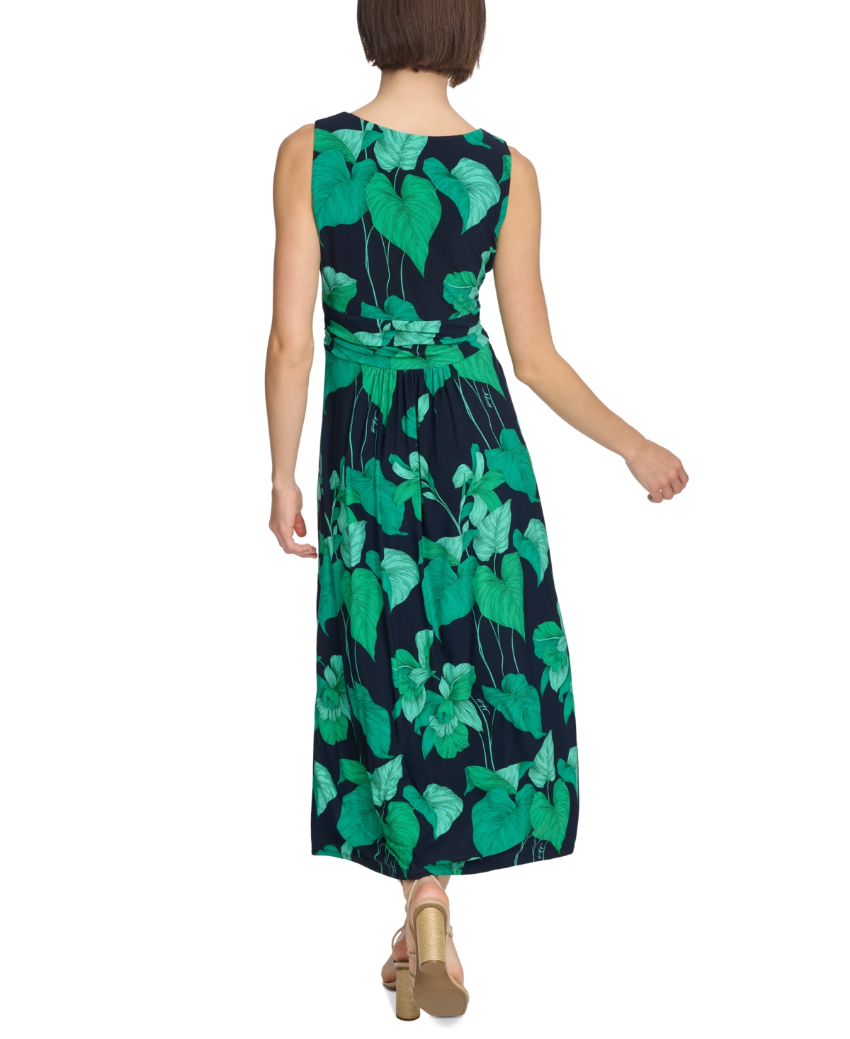 Shop Tommy Hilfiger Women's Floral Empire-waist Maxi Dress In Carmine Rose Multi