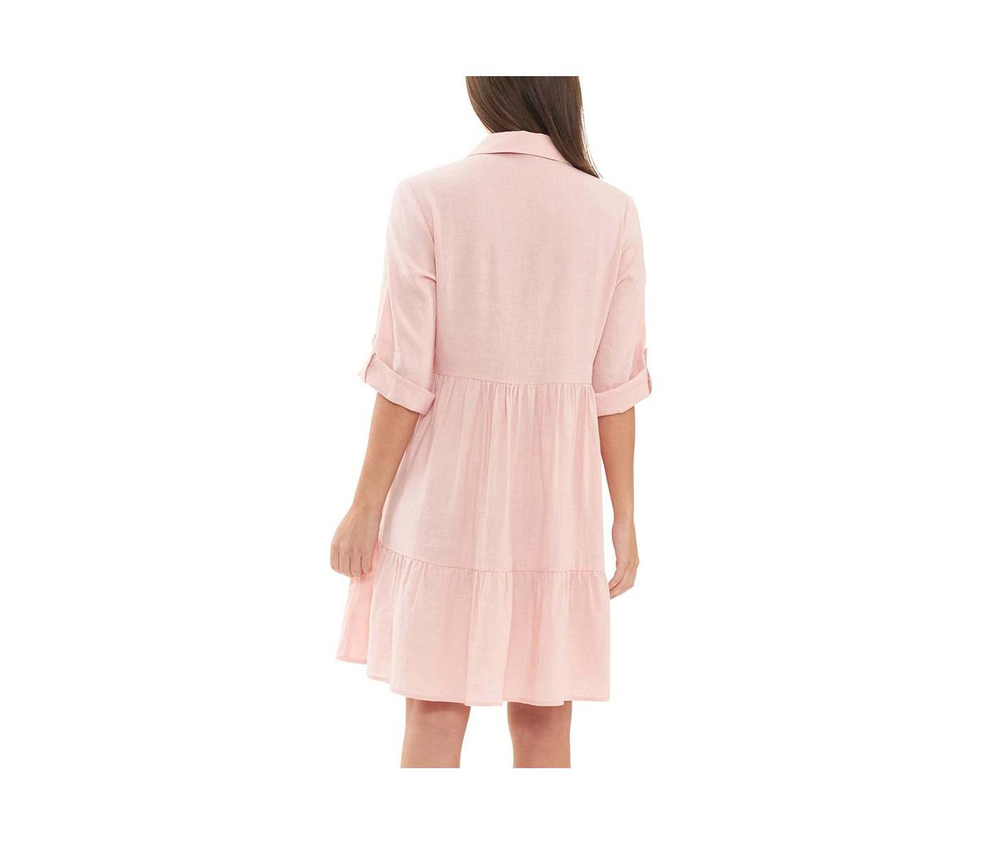 Женское платье Ripe Maternity Adel Button Through Linen Shirt Dress Soft Pink, цвет: Мягкий розовый — фото 2