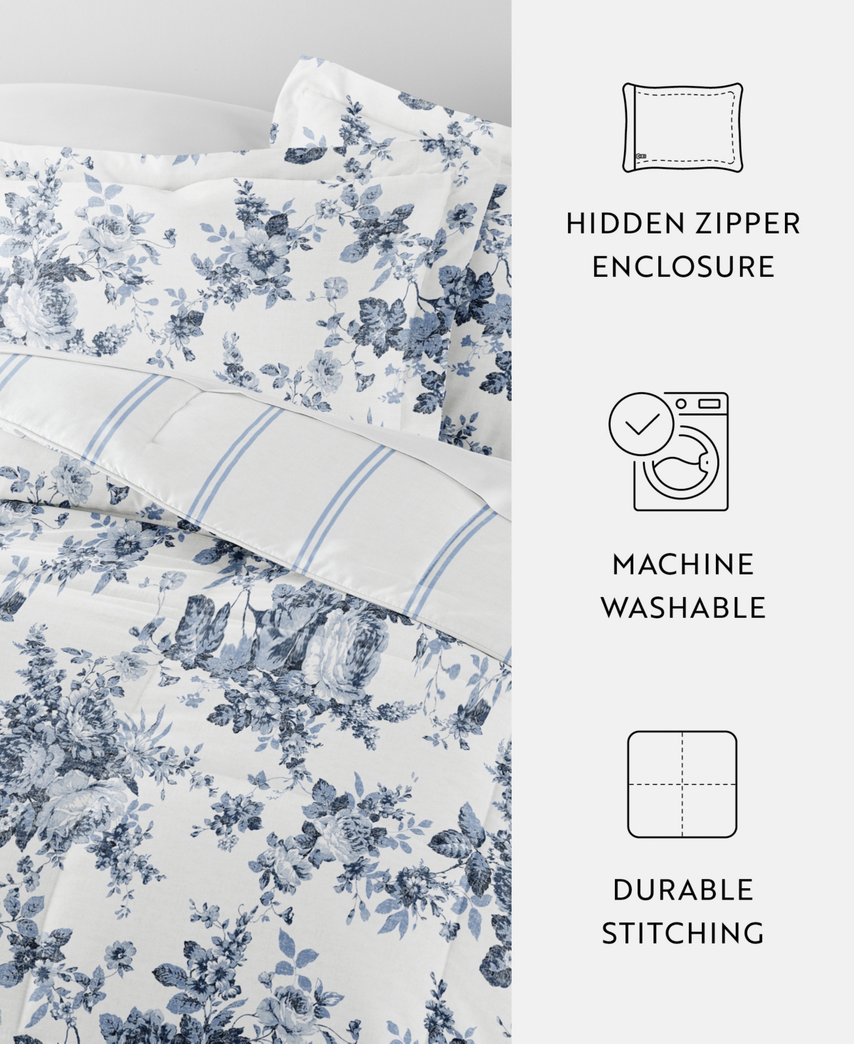 Ienjoy Home Bedding Bundle, Soft Patterned Comforter Set And Solid Sheet Set In Stone