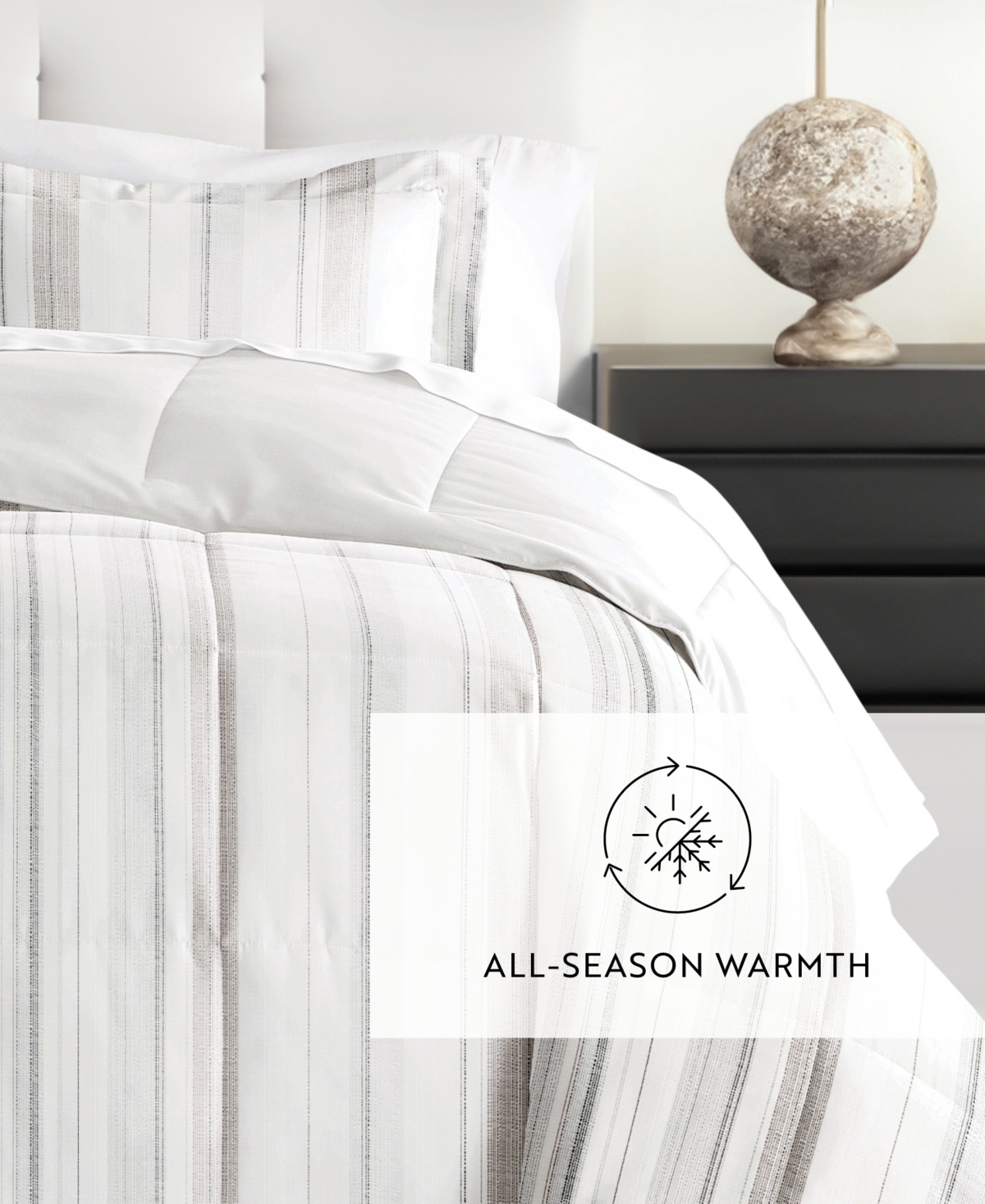 Ienjoy Home Foliage Stripe 3-piece Comforter Set, Full/queen In Dune