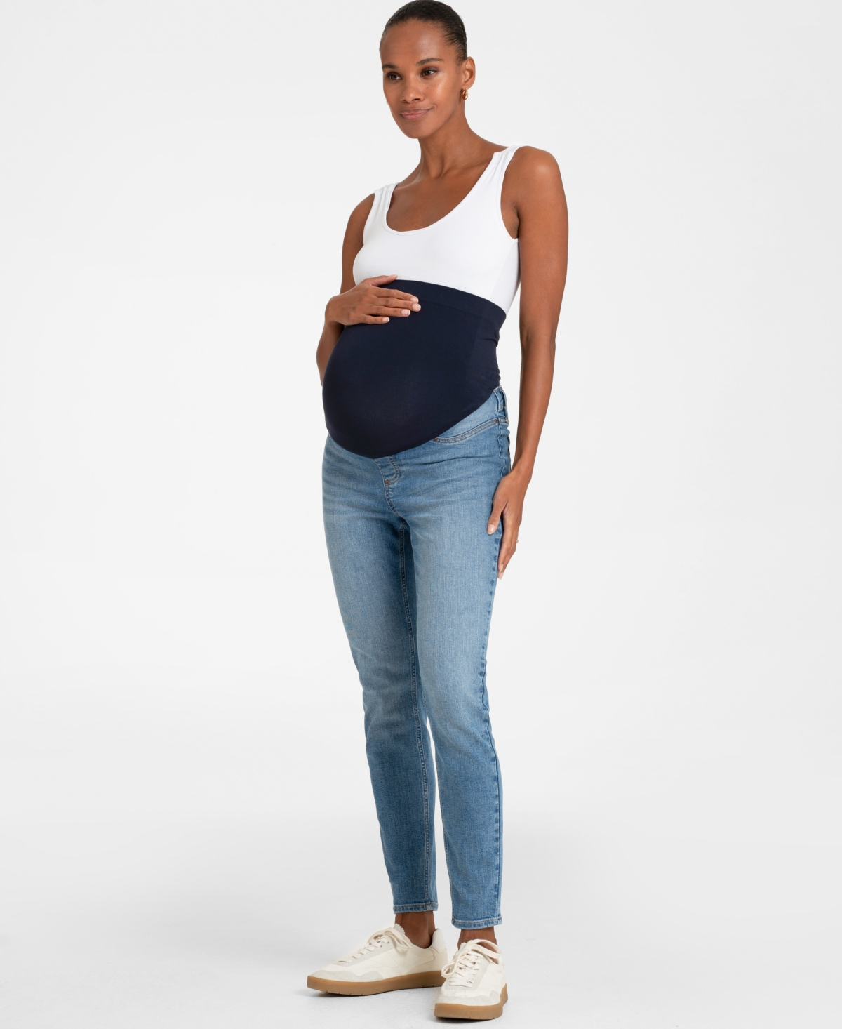 Seraphine Women's Cotton Light Skinny Maternity Jeans In Light Blue
