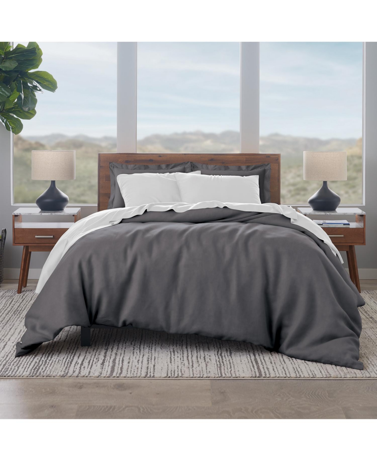 ELLA JAYNE 100% LUXE COTTON SATEEN 500 THREAD COUNT 3-PIECE DUVET COVER SET, FULL/QUEEN 