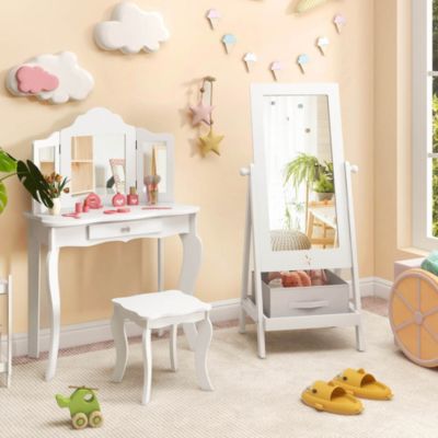 Kids Freestanding Full Length Dressing Floor Mirror