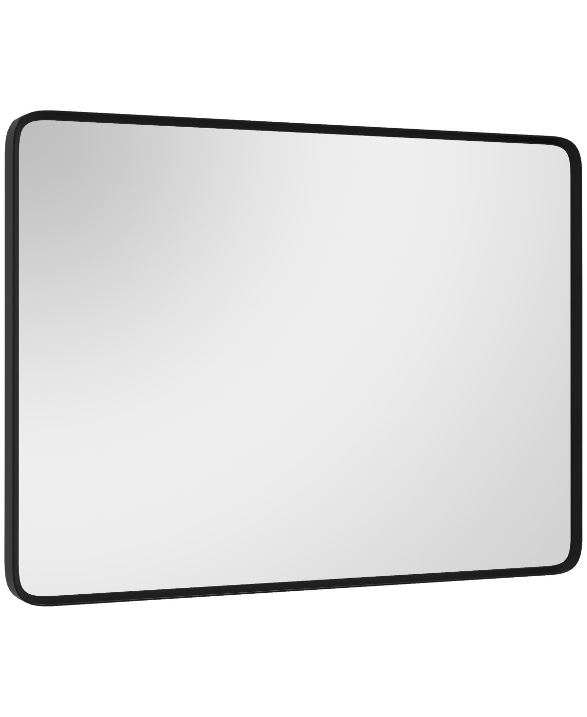 29.75 x 21.75 Wall-Mounted Living Room Rectangle Mirror - Black