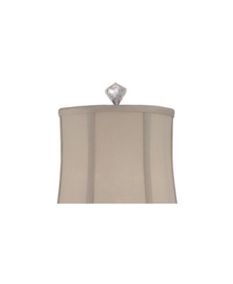 Belardo Traditional Buffet Table Lamp 32" Tall Clear Crystal Taupe Bell Shade for Bedroom Living Room Bedside Nightstand Office