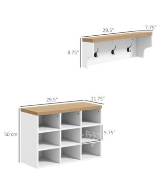 Shoe Bench and Coat Rack Set for Entryway Hallway,