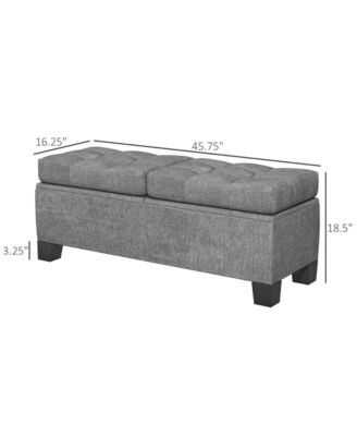 Storage End of Bed Bench, Upholstered Bench with Steel Frame