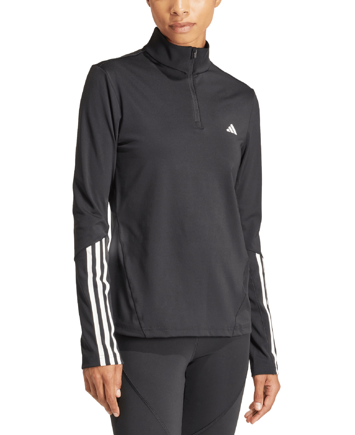 Adidas Originals Women's Hyperglam Aeroready Training Quarter-zip Track Top In Black