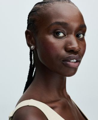 Treated Freshwater Cultured Pearl  Pave Halo Stud Earrings