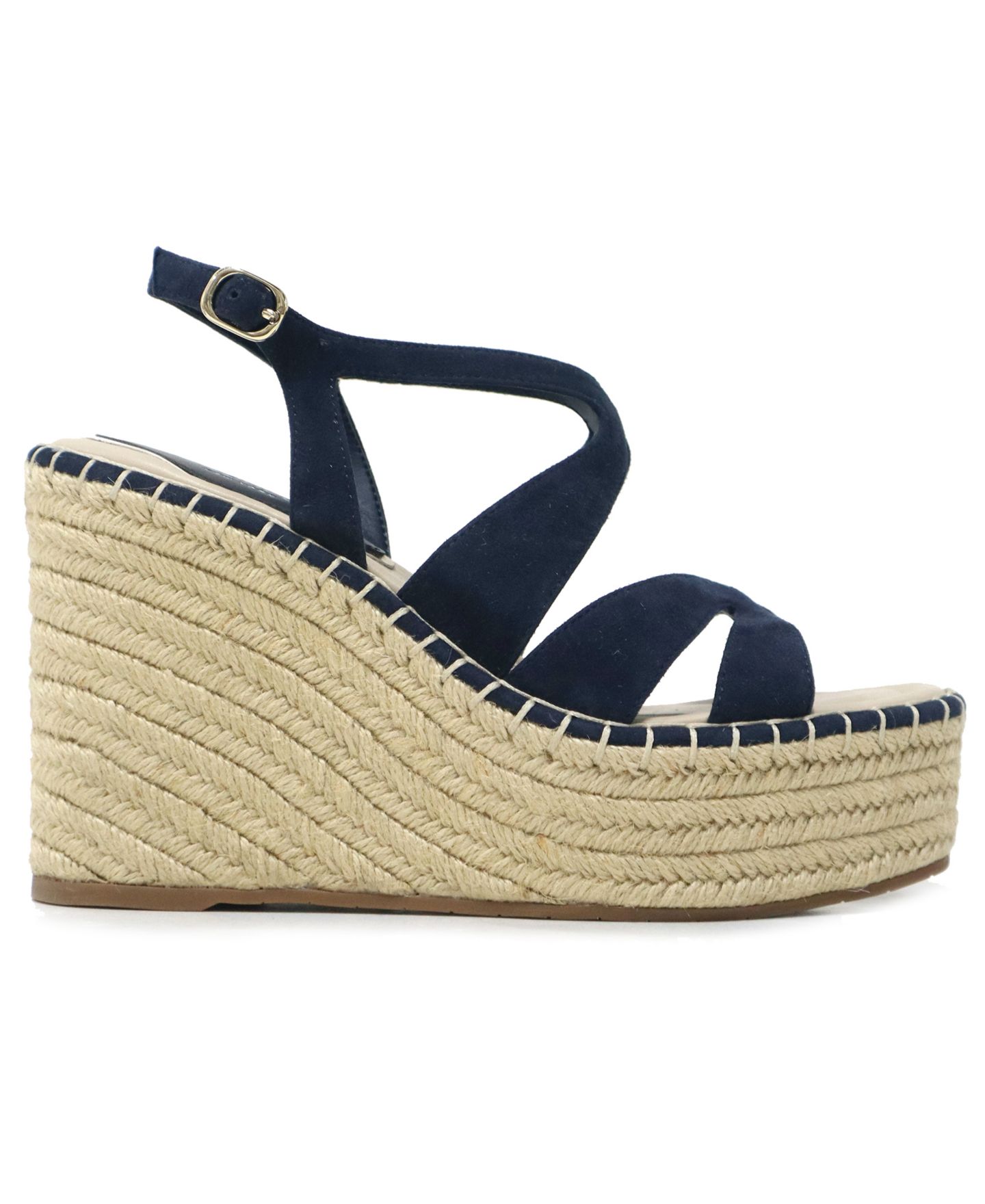 Женские сандалии Kenneth Cole New York Solace Espadrille Platform Wedge, цвет: Тёмно-синий замшевый — фото 2