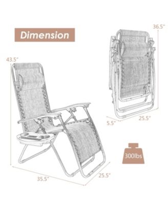 Outdoor Folding Zero Gravity Reclining Lounge Chair