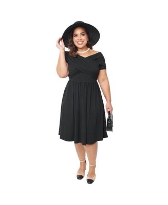 bodycon black dress plus size Women's Plus Size Bold Lines Bodycon Dress - Black main image 1