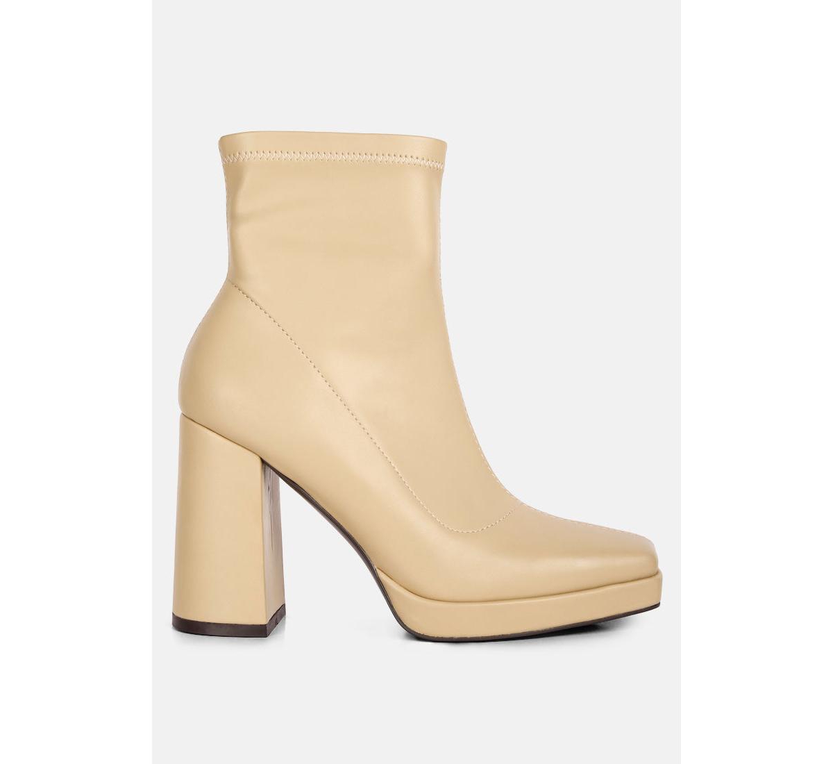 tintin square toe ankle heeled boots - Fuchsia