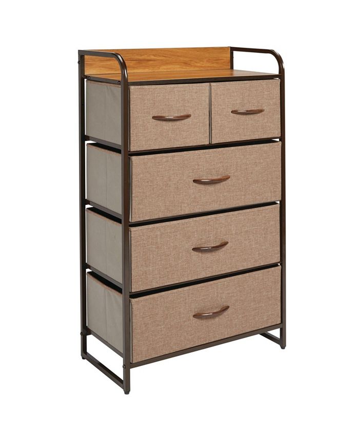 mDesign Tall Dresser Storage Chest, 5 Fabric Drawers Macy's