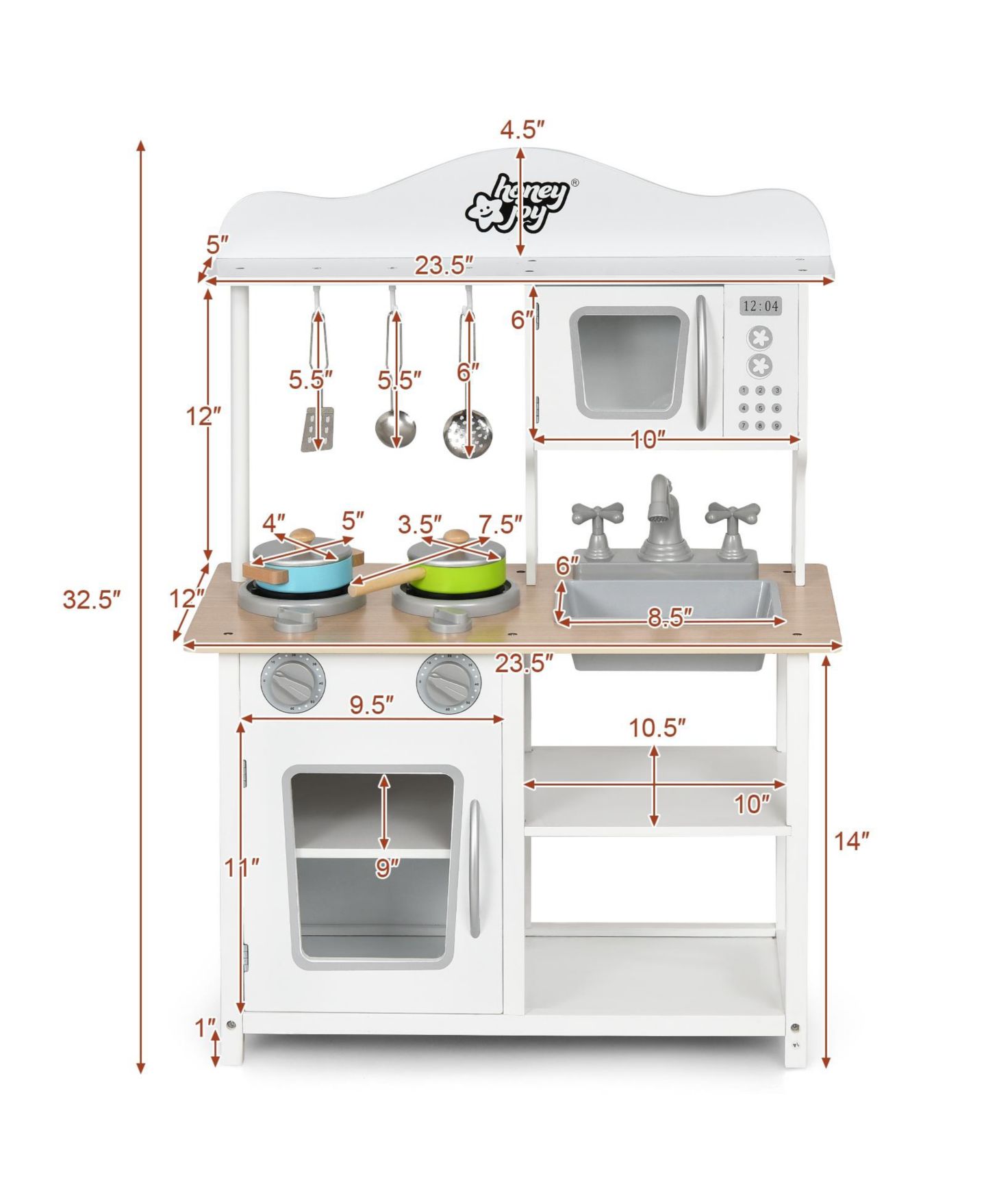 Детские игрушки SUGIFT Sound-and-Light Stove Play Kitchen Set with Accessories, Ages 3+ — фото 11