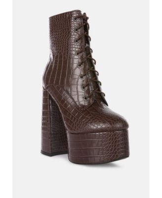 magdalene croc high heel platform boots