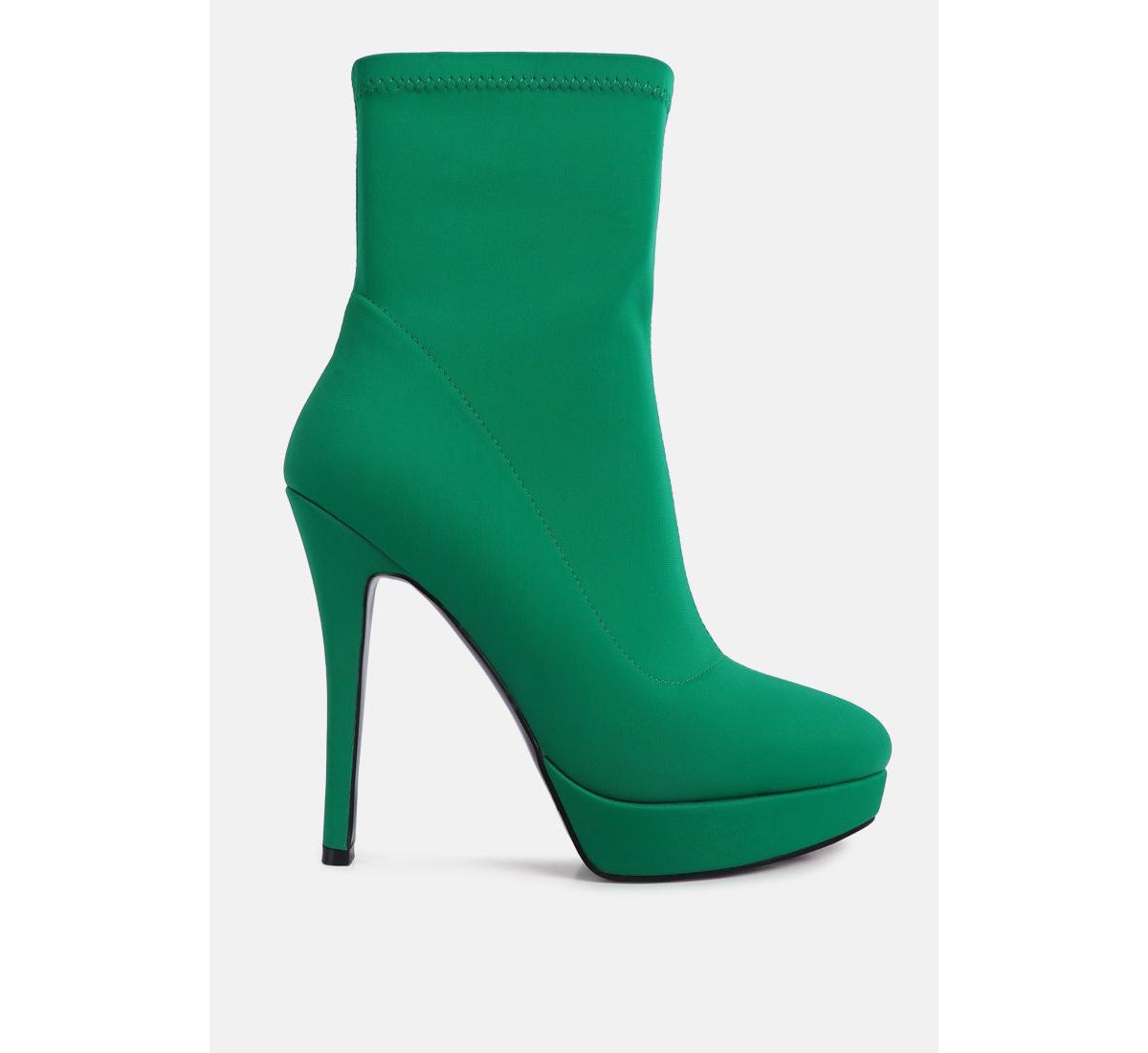 patotie lycra high heel ankle boots - Green