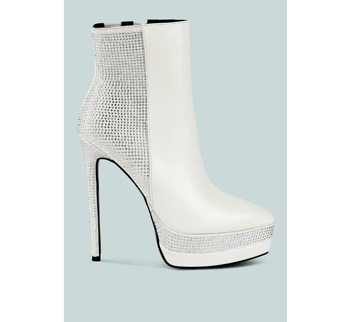 encanto high heeled ankle boots - White