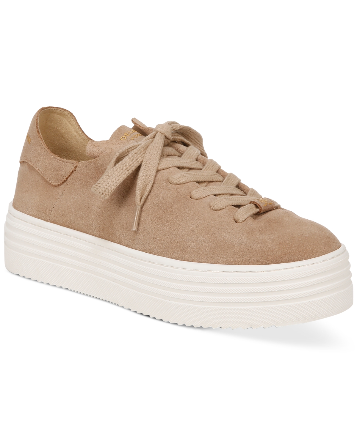 Shop Sam Edelman Women's Pippy Lace-up Platform Sneakers In Tuscan Taupe Suede