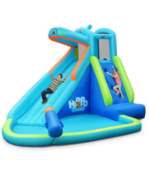 Детская игрушка INOLAIT Hippo Water Bouncer Water Slide Inflatable Pool, 12.5'L x 9.5'W x 7.5'H, Ages 3-10