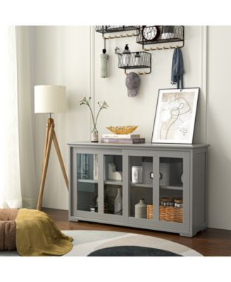 Antique Stackable with Height Adjustable Shelf Kitchen Storage Sideboard Cabinet