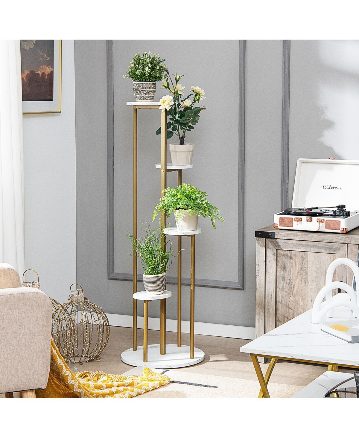 4-Tier 48.5 Inch Metal Plant Stand