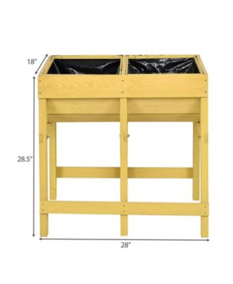 Raised Wooden Planter Vegetable Flower Bed with Liner