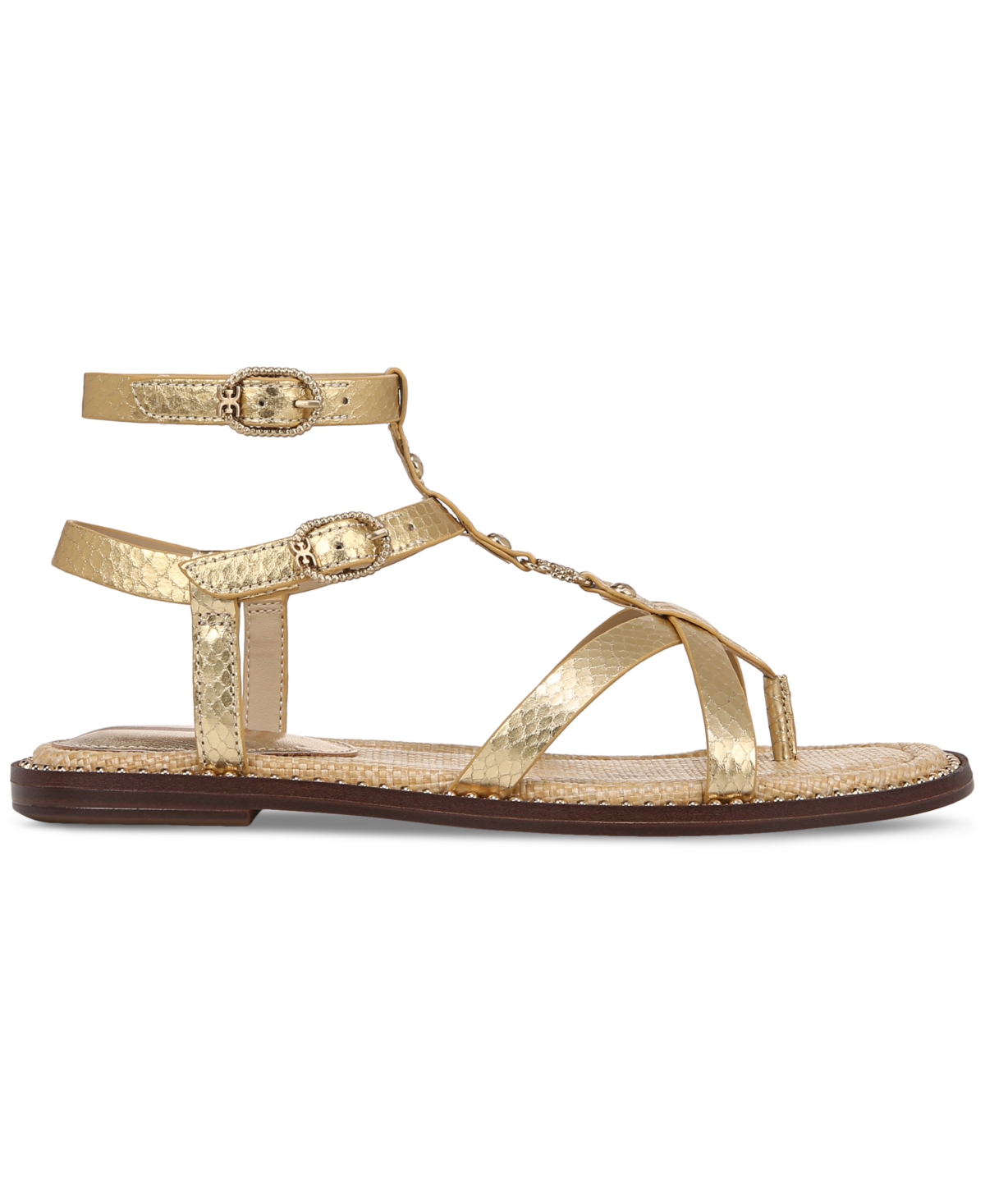 Sam Edelman Tayla Embellished Strappy Gladiator Flat Sandals