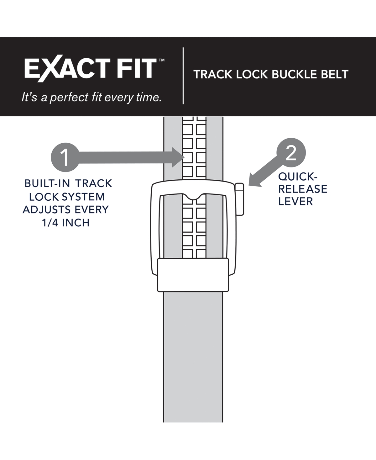 Exact Fit Men's Faux-Leather Track Lock Belt