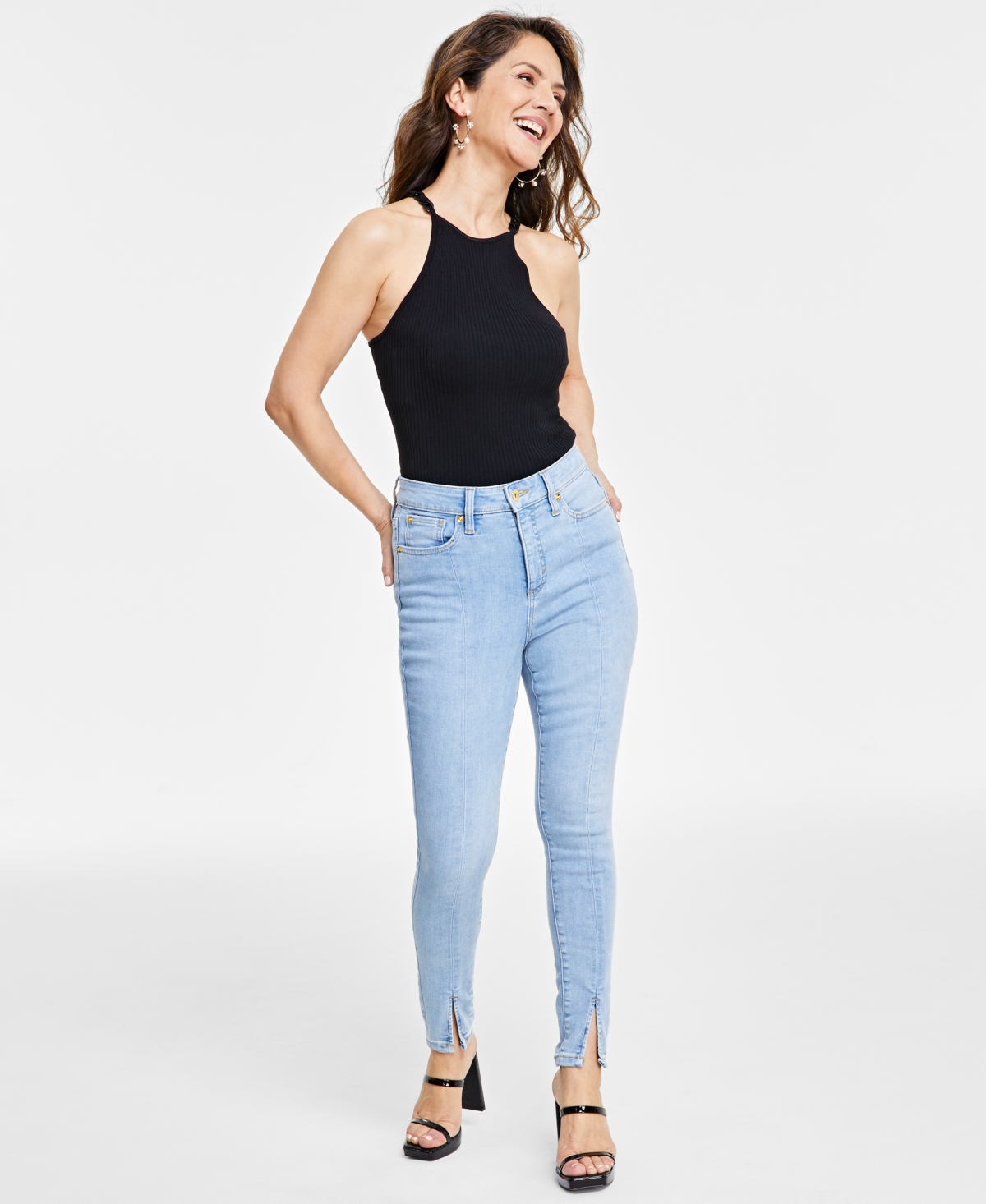 Shop Inc International Concepts Petite High-rise Skinny Jeans, Created For Macy's In Light Indigo