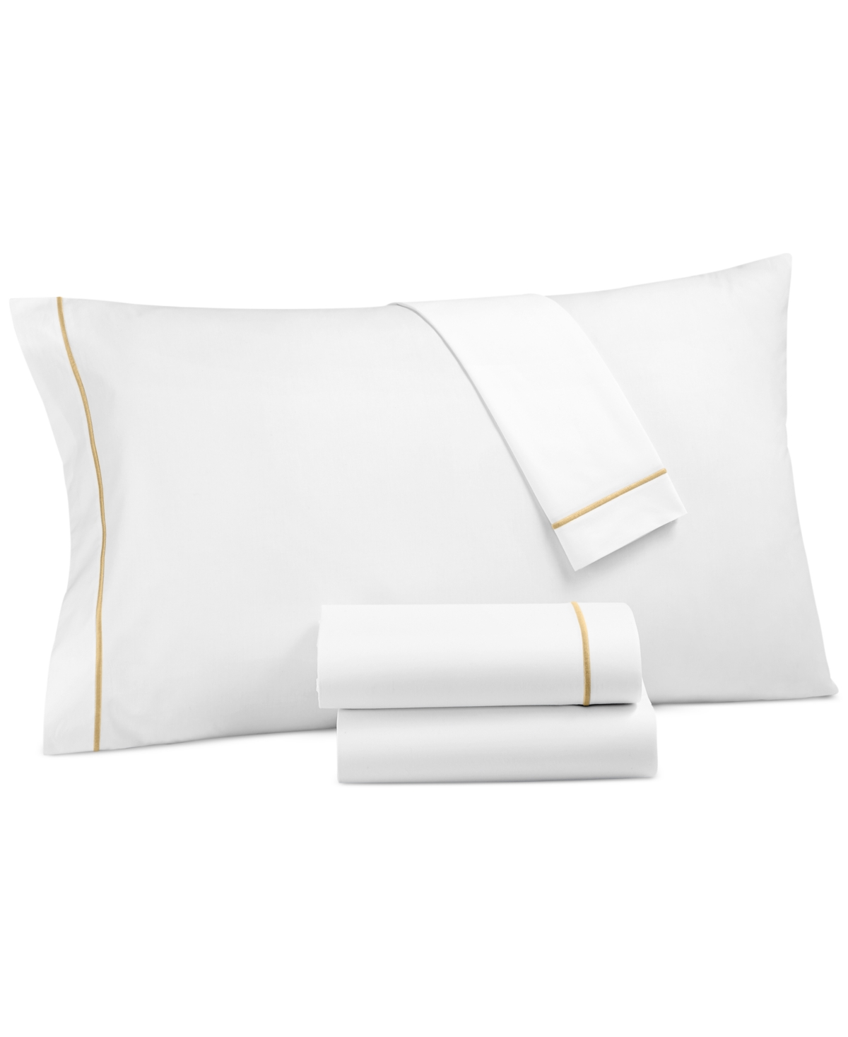 Hotel Collection Italian Percale Cotton 4-pc. Sheet Set, Full, Created For Macy's In Soft Gold