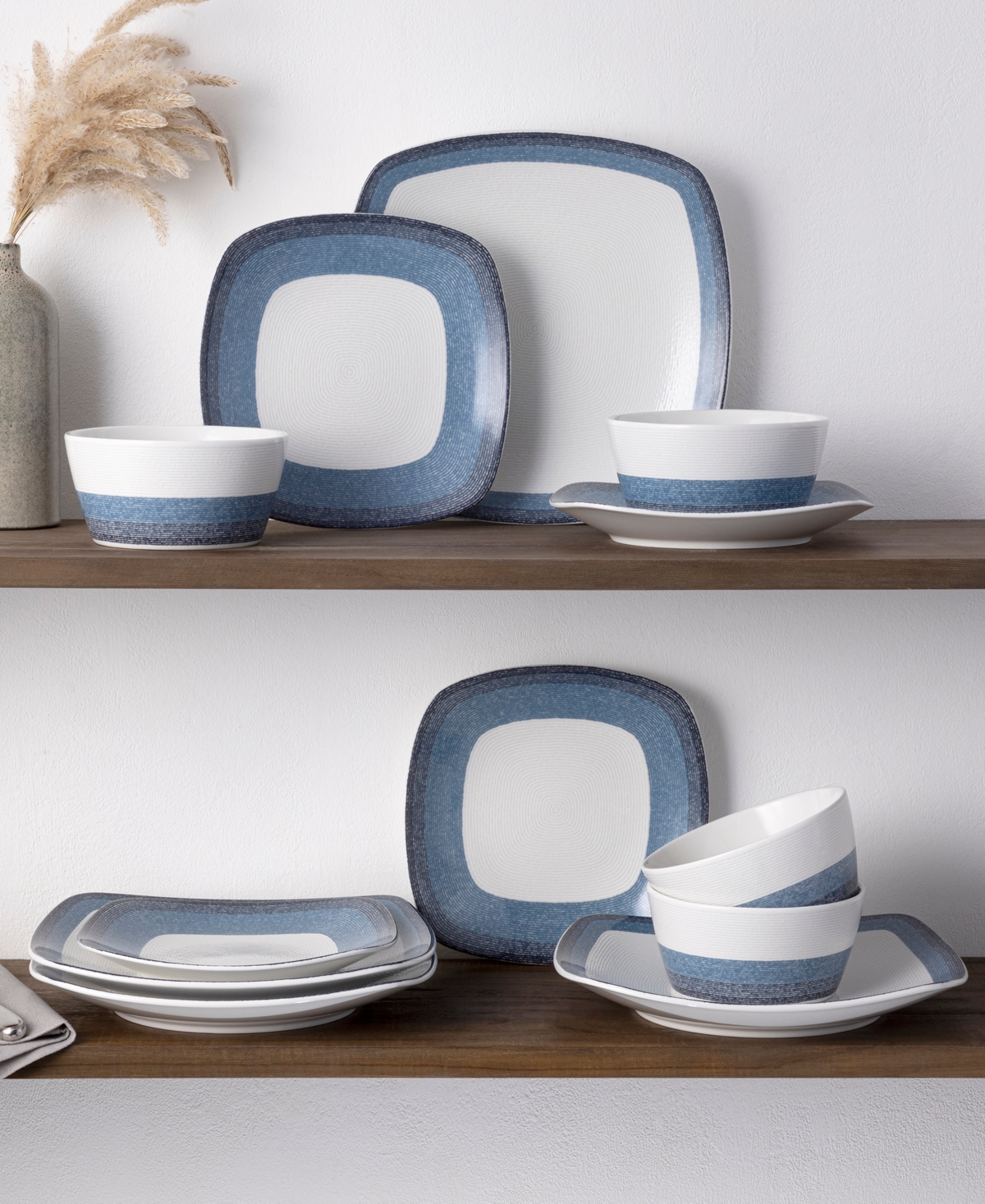 Shop Noritake Colorscapes Layers 12 Piece Square Dinnerware Set In Sky