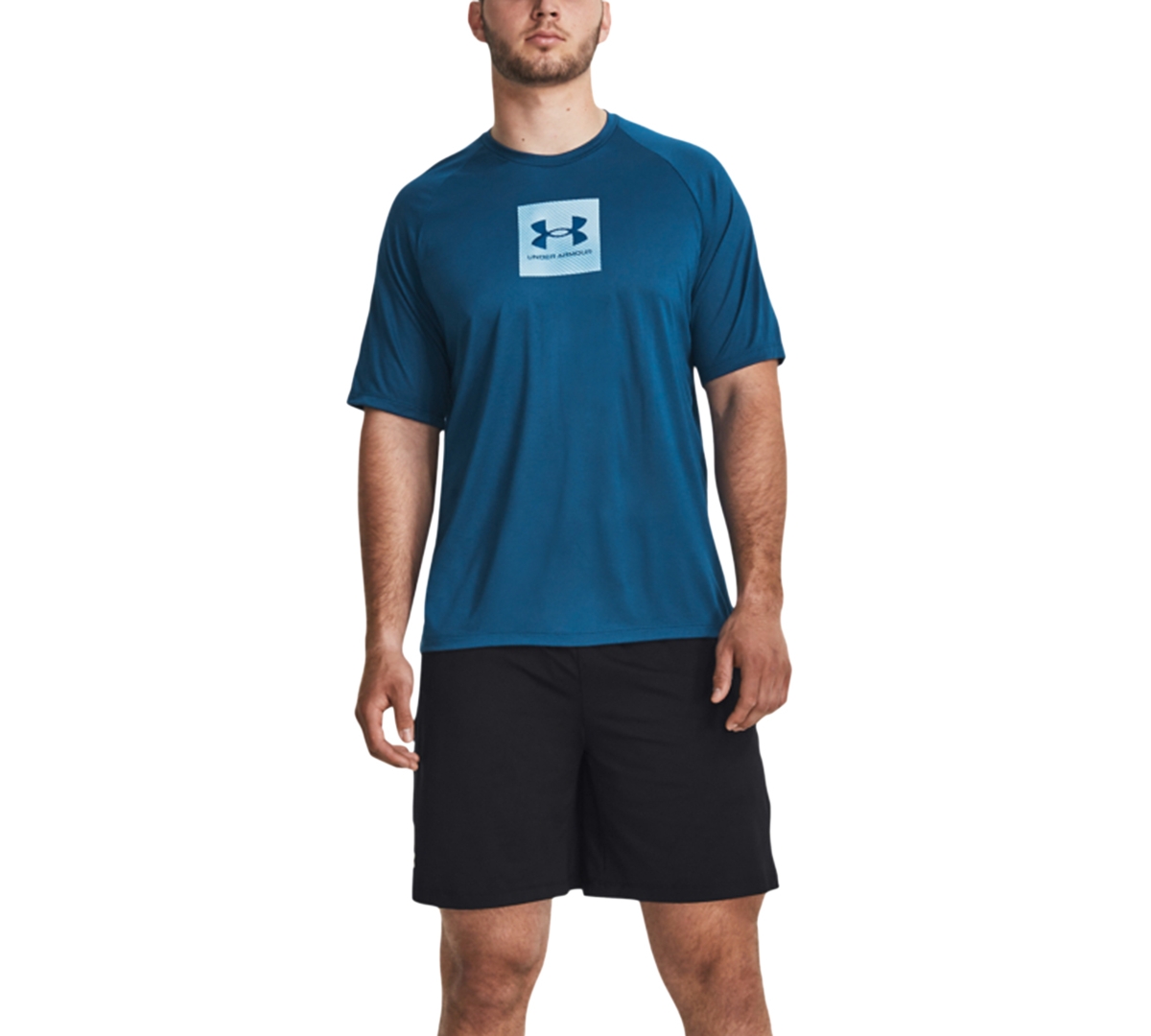 Under Armour Men's Ua Tech Logo Graphic Performance T-shirt In Varsity Blue,ore Blue
