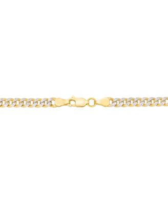 Double-Sided Cuban Link 18" Chain Necklace (4.5mm) in 10k Two-Tone Gold