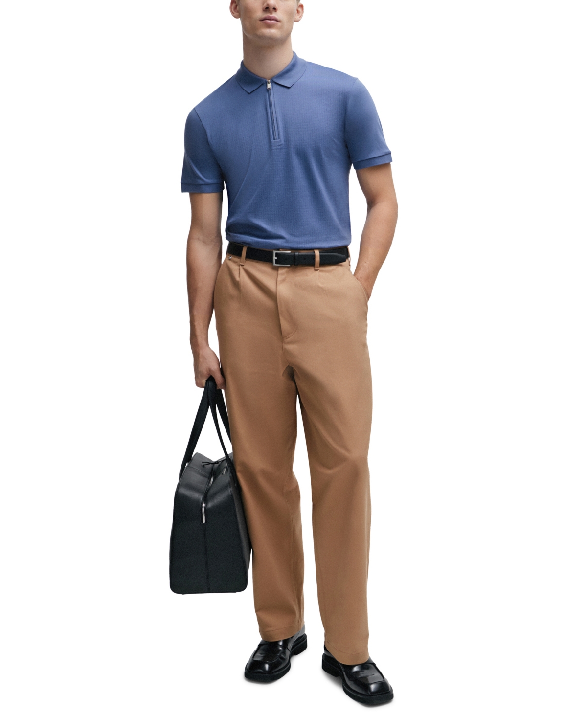 Boss by Hugo Men's Zip Placket Slim-Fit Polo Shirt