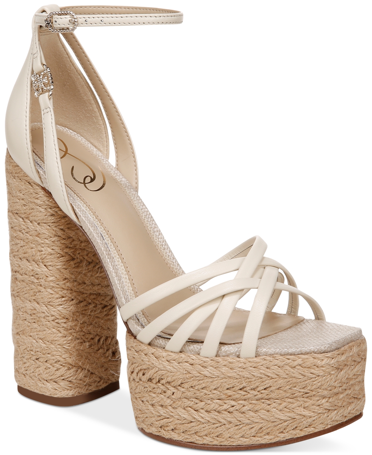 Shop Sam Edelman Kade Ankle Strap Platform Dress Sandals In Modern Ivory