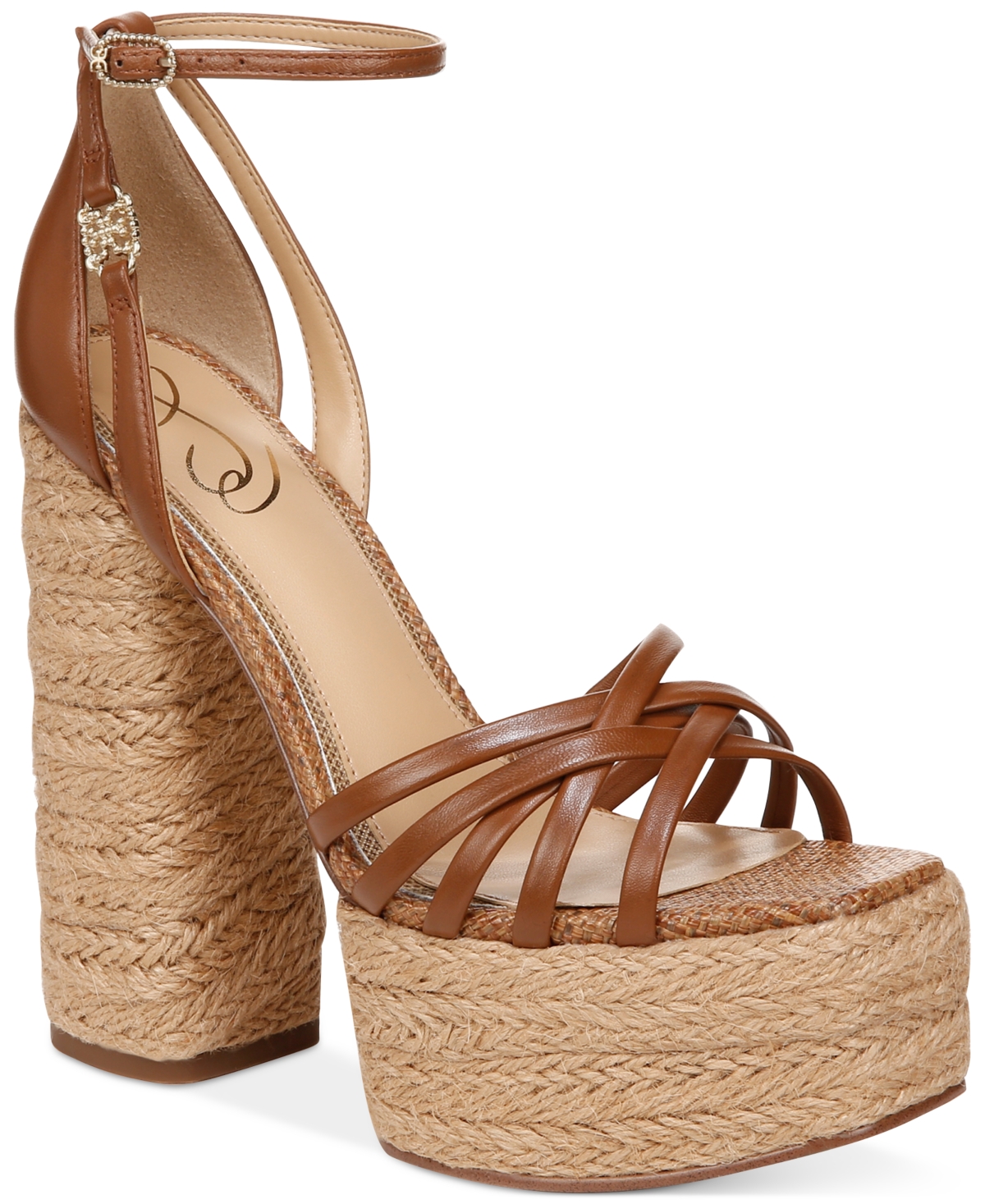 Kade Ankle Strap Platform Dress Sandals - Rich Cognac