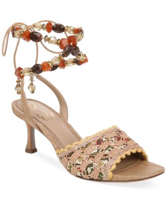 Sam Edelman - Pamela Beaded Embellished Tie Up Dress Sandals