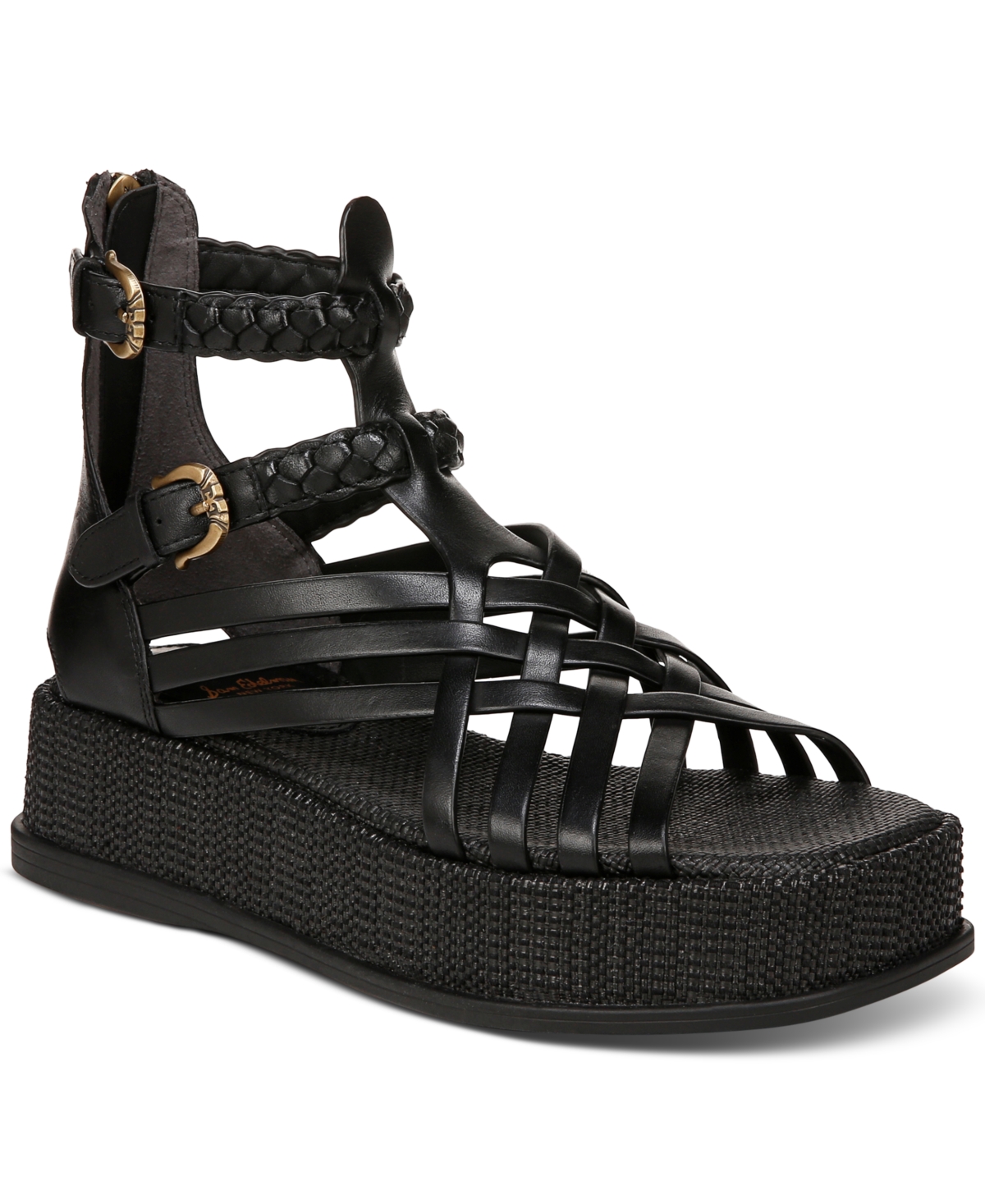 Shop Sam Edelman Nicki Strappy Platform Wedge Sandals In Black
