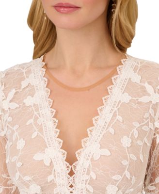 Women's V-Neck Lace Embroidered Dress