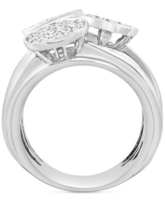 EFFY&reg; Diamond Disc Cluster Multirow Statement Ring (5/8 ct. t.w.) in Sterling Silver
