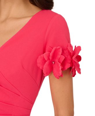 adrianna papell petite short dresses Womens Adrianna Papell Pink Petite Knit Crepe Short Dress US 6
