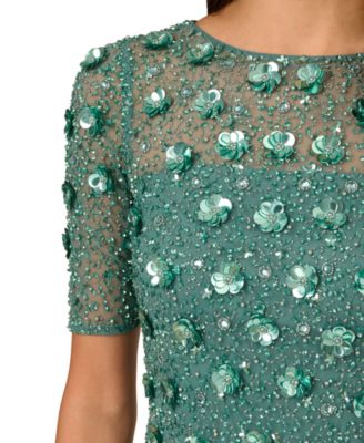 Embellished Floral Sheath Dress