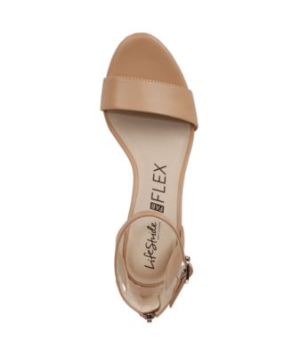 Women's Florence Two Piece Block Heel Ankle Strap Sandals