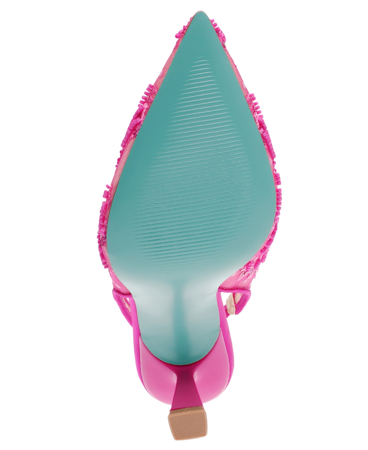 Shop Betsey Johnson Nikki Embroidered Slingback Evening Pumps In Fuchsia