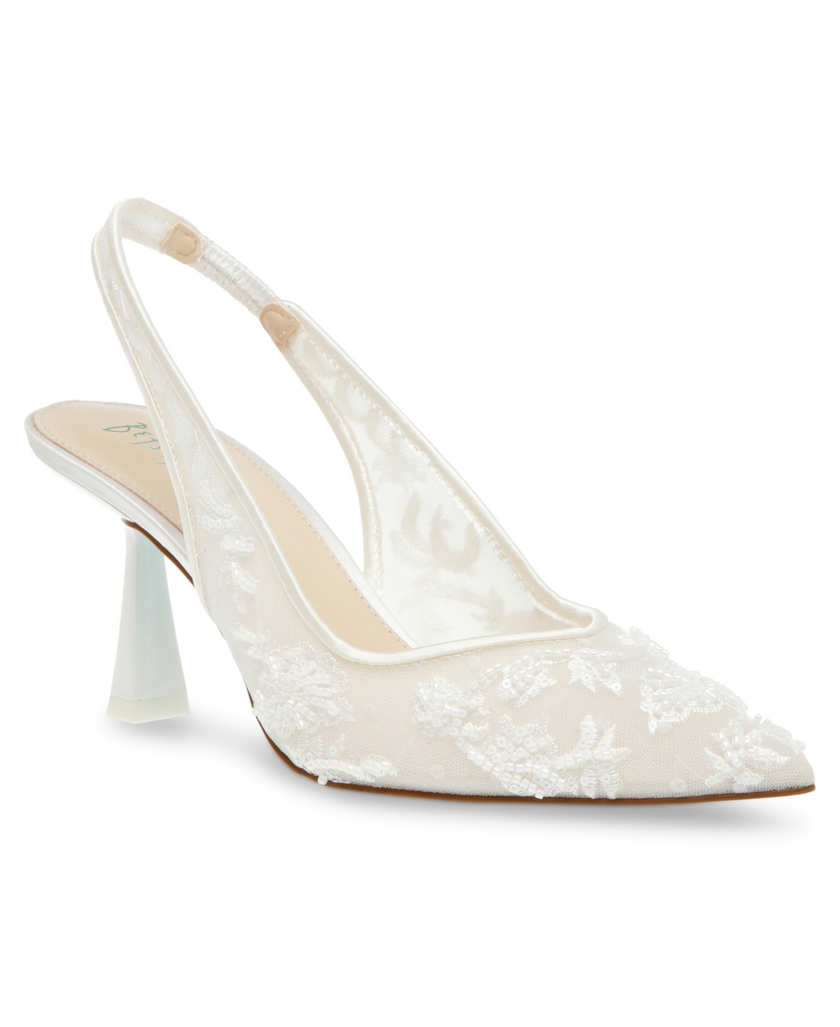 Women's Nikki Embroidered Slingback Evening Pumps - Ivory