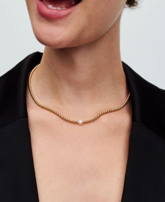 14K Gold-Plated Treated Freshwater Cultured Pearl Beads Collier Necklace