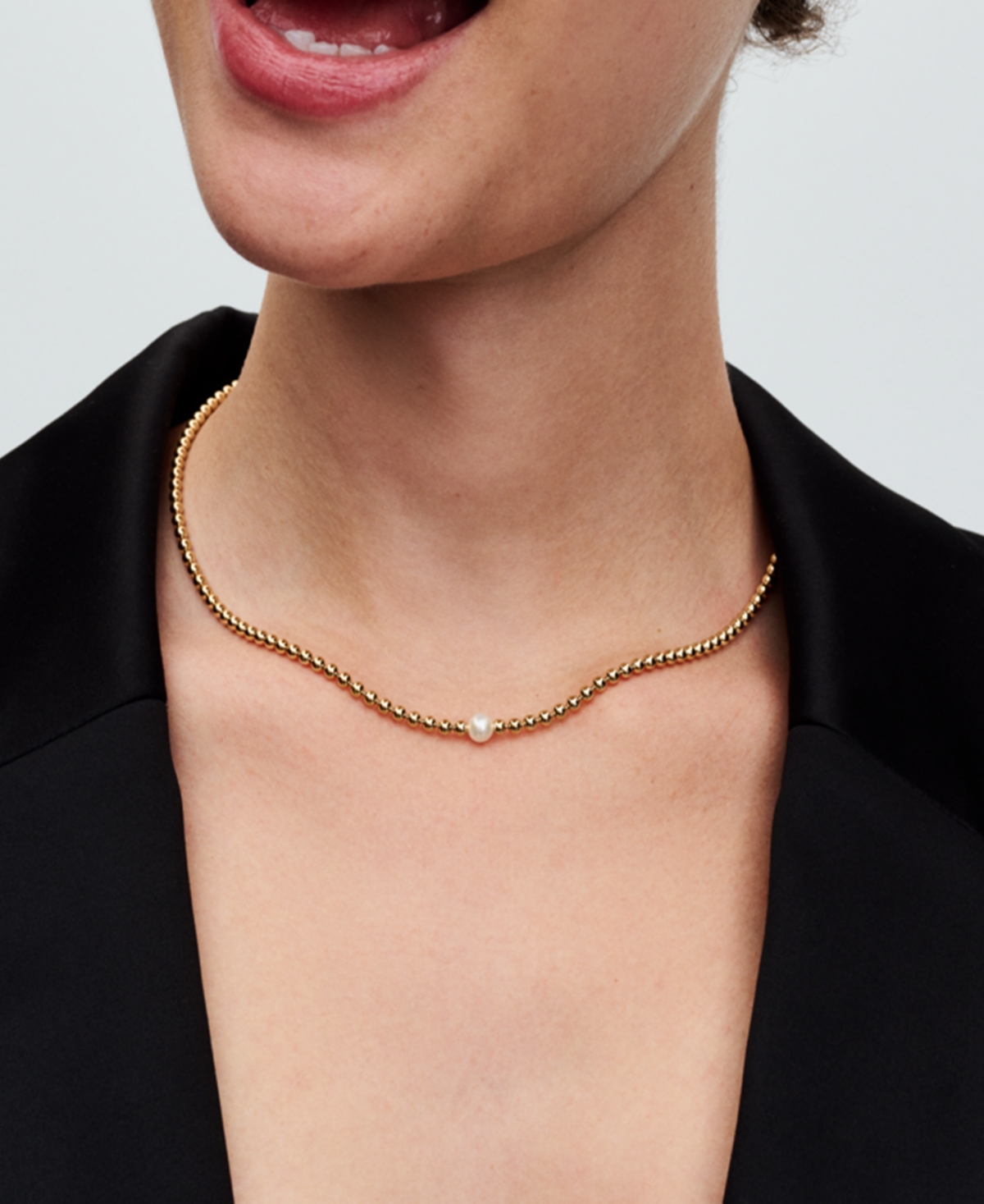 Pandora 14k Gold-plated Treated Freshwater Cultured Pearl Beads Collier Necklace In Gold
