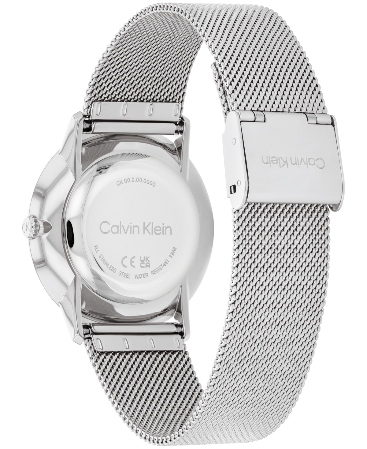 Shop Calvin Klein Women's Exceptional Silver-tone Stainless Steel Mesh Bracelet Watch 37mm