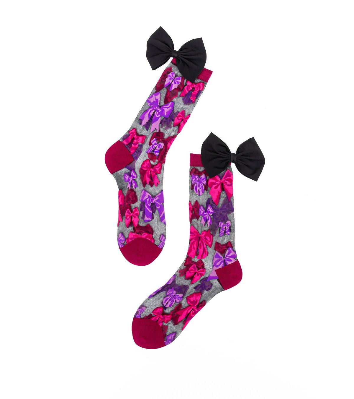 Sock Candy Big Bow Energy Black Sheer Sock In Black, Women's At Urban Outfitters